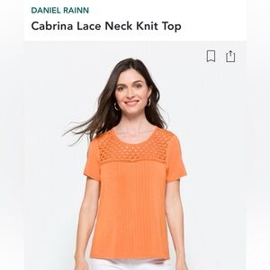 Daniel Rainn. Cabrina Lace Knit Top. Size XXL. Orange
